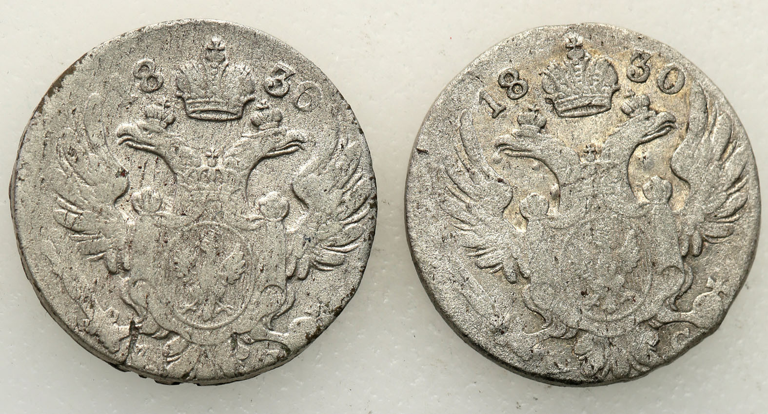 Polska XIX w. / Rosja. 10 groszy 1830 KG, Warszawa, zestaw 2 monet